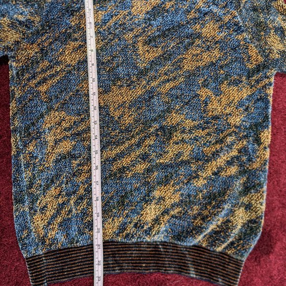 Emporio Armani Chenille Blue and Gold Sweater - Picture 6 of 9